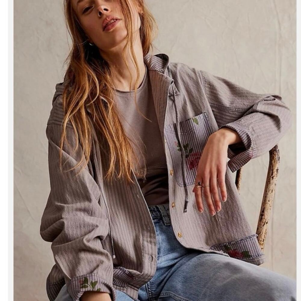 Free People We The Free About To Slide Hoodie Shirt Size S